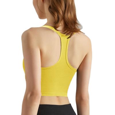 China Wholesale Breathable Women's Gym Breathable Fashion High Elasticity Sexy Bra Yoga Tops Vest Lulu for sale