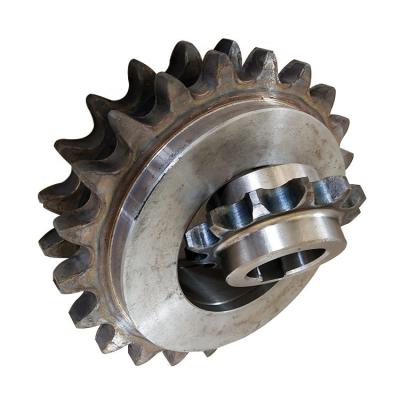 China Transmission Machine Custom Design Steel Finished Double Sided Roller Chain Sprocket High Frequency Bored Big Quenching Gear Wheel for sale