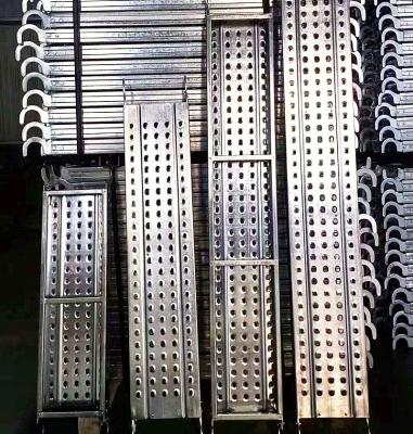 China Q235 Q195 metal scaffolding plank hooks/galvanized steel construction metal decking board/steel walk board for sale