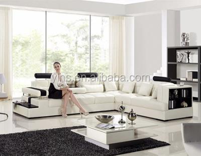 China Sofa Elegant Living Room Sectional White Genuine Leather Modern Sofa Bed for sale