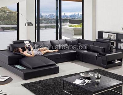 China Sofa Bed Modern Design Style 7 Seat Living Room Furniture Comfortable Corner Sofa Genuine Leather Set for sale