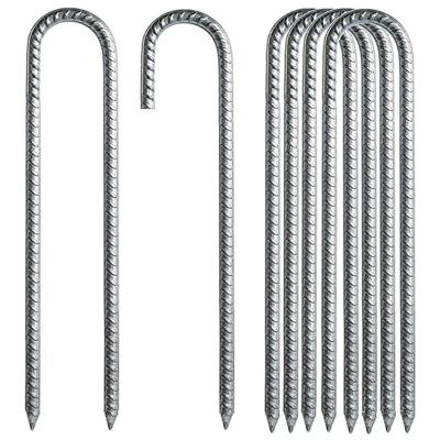 China Galvanized Steel Straight Steel Anchor For Tent Pegs Trampoline Tent Stakes Rebar Nails Ground Nail for sale