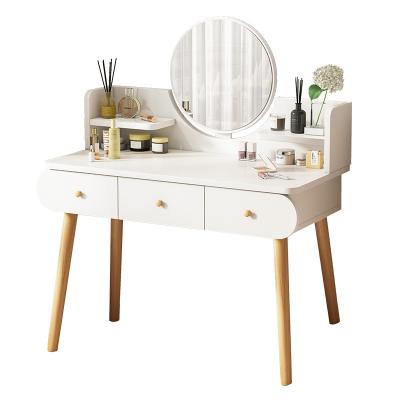 China Scratch-resistant dressing table light luxury nordic makeup table set with mirror salon table makeup wood for sale