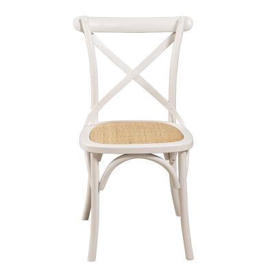 China Solid Wood Simple Foldable Stackable Beech Fork Chair Cafe Wedding White Back Lounge Dining Chair for sale