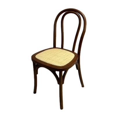 China Retro Backrest Black White Walnut American Color Foldable Log American Color Solid Wood Rattan Chair Living Room Bedroom Office Chair for sale