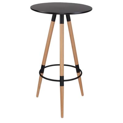 China 2022 Country Industrial Nordic Style Factory Price Round Lid Black Wooden Night Club Tables For Nightclub Home Bar for sale