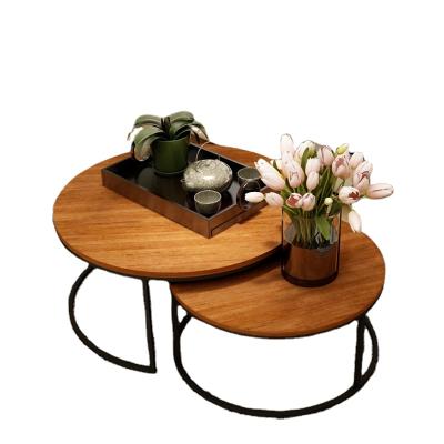 China (Hight) Round Circle Furniture Steel Desk Adjustable Steel Wood Legs Real Steel Coffee Table With Solid Wood Table Or Board Marble for sale