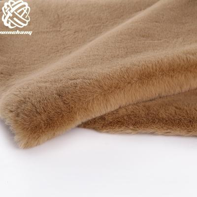 China High Quality 100% Auto Upholstery Polyester Rabbit Fur Fabric Solid Color Faux Fur Fabric For Garment Home Textile for sale