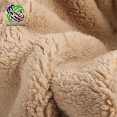 China Warm Auto Upholstery In Amazon Sherpa Fleece Fabric Bonded Suede Fabric For Jacket Coat Shoes for sale