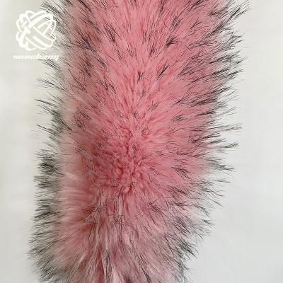 China Hot Auto Upholstery In Artificial Amazon Trick Dyeing Long Pile Plush Faux Fur Raccoon Fur Fabric Use For Fur Collar for sale