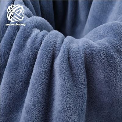 China Factory Price Coral Velvet Solid Color Double Side Upholstery Soft Auto Soft Side Flannel Faux Fur Fabric For Garment Cover for sale