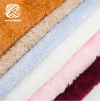 China 2021 Double Fleece Auto Side Faux Fur Fabric Super Soft Upholstery Plush For Home Textile Garment for sale