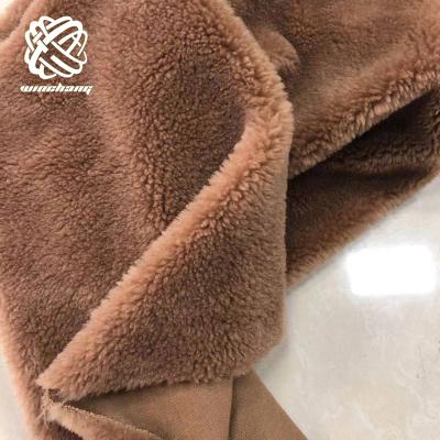 China Maximum Garment Winter Hot Sale Australia Wool Plush Fabric 100% Camel Color Teddy Bear Fabric For Jacket for sale