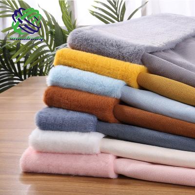 China 2022 Auto Upholstery Luxury High Quality Bonded Fur Fabric With New Soft Suede Rabbit Fur And Thick Suede Fur Fabric for sale