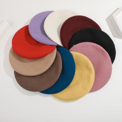 China Fashion Wholesale Custom High Quality 100% French Wool Berets For Ladies for sale