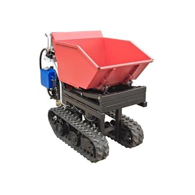 China Construction worksÂ   Gasoline Engine Tracked Wheelbarrow Small Mini Dumper With Snow Blade Or Wood Transport Frame for sale