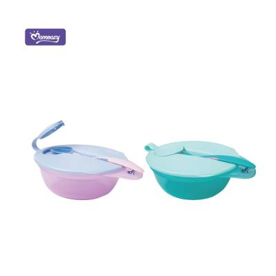 China BPA Free Baby Eating Logo Wholesale Bowl With Lid Customization Food Grade BPA LFGB Bowl Kids Set Baby Spoon Set Free Suction for sale