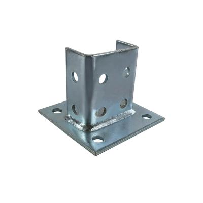 China Wall Unistrut Cantilever Brackets Sheet Metal Welding Metal Steel Post Base for sale