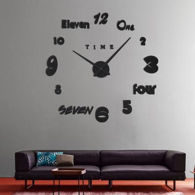 China High-end antique style popular acrylic digital simple household products living room bedroom 3D wall clock for sale