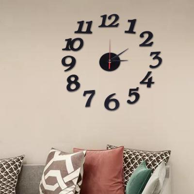 China High-end Antique Style Popular Acrylic Digital Household Products Living Room Bedroom 3D Wall Clock for sale