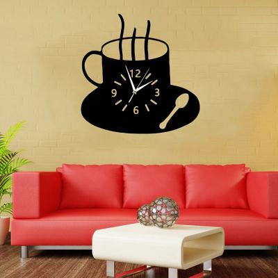 China New product style recommendation bedroom antique acrylic simple punch wall clock free creative silent digital stereo wall clock for sale