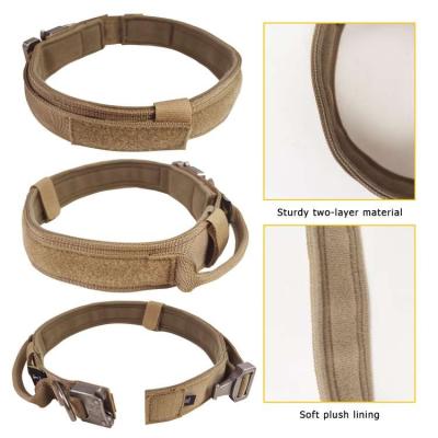 China Polyester Pet Outdoor Tactical Collar Adjustable Harness Hunting Leads Pursue Military Training Shooting Dog Leash Sling for sale