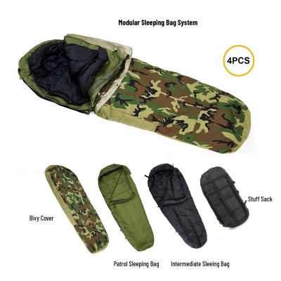 China Military Modular Sleeping Bags System Durable And Waterproof MT Army Extremely Cold Resistant Woodland for sale