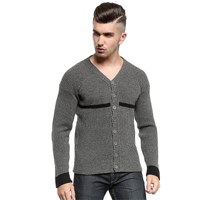 China Anti-pilling Gray Sweden Warrior Style Man Woolen Cardigan Sweater Army Woolen Military Uniform Deep Sweater for sale