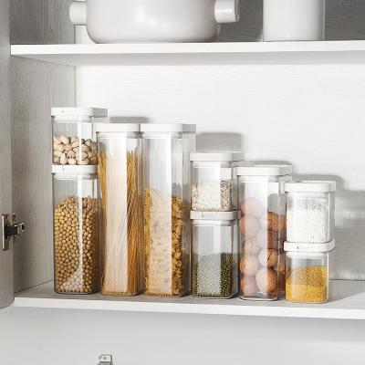 China Japanese style sealed food grade plastic transparent storage box grain storage miscellaneous jar snap type kitchen freshness preservation jar for sale