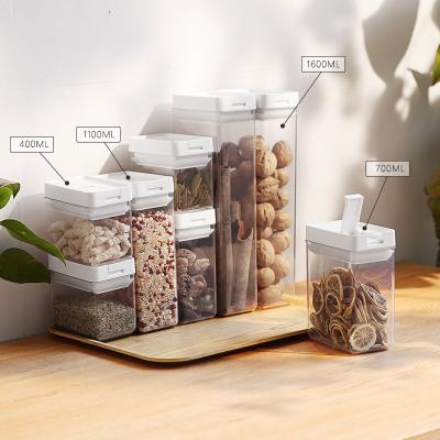 China Japanese style sealed food grade plastic transparent storage box grain storage miscellaneous jar snap type kitchen freshness preservation jar for sale