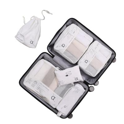 China Sustainable High Quality Custom Packing Cubes 6 Travel Luggage Set Organizer Storage Bag for sale