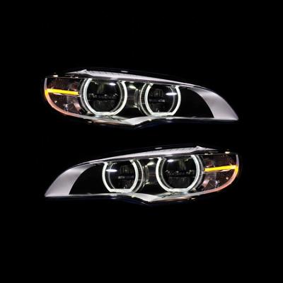 China Shaliyuan Guangzhou uprade modification full led complete car headlight for BMW X6 AFS car adaptive dynamic headlight 80*40*40 for sale