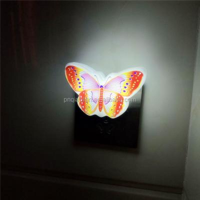 China 110-250V Cute Novelty Home 110-250V Qiaolian Butterfly Room Cute Colorful Switch Night Light Durable 1W LED Night Light for sale