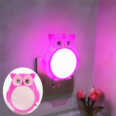 China Contemporary Mini Cartoon Shape Night Led Lamp Energy Saving Light Children Gift Kids Baby Bedroom Owl Led Nightlight for sale