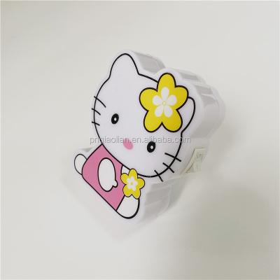 China Hello Kitty 110-250V LED Room Power Saving Switch Night Light Hello Kitty 110-250V Soft Light Mini Luz de noche de nuit for sale