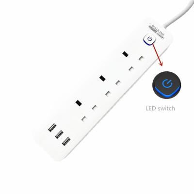 China Widely Customized UK Small Plug Power Extension 2 3 4 5 6 Way White Plug With Usb Port for sale