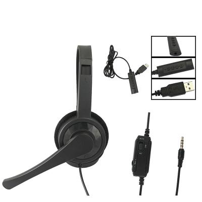 China Headband Noise Canceling USB Headset Call Center USB Headset Headset For Call Center Or USB Gaming With Microphone for sale