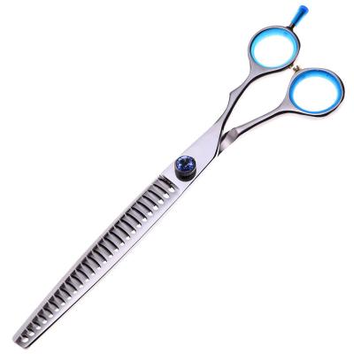 China Thinning Scissors 8 Inch Stainless Steel Dog Scissors Straight Pet Hair Thinning Cutting Barber Scissor for sale