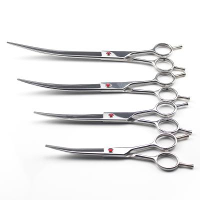 China Double Curved Scissors 6/7/8/9 Inch Japanese Left and Right Use 440C Stainless Steel Double Curved Blunt Scissors for sale