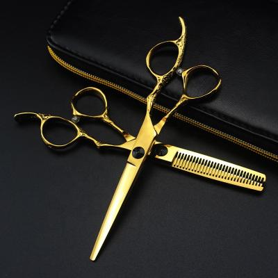 China Golden Plum Blossom Handle Salon 6inch Hair Scissors Thinning Hair Scissors Dressing Tools Scissors for sale