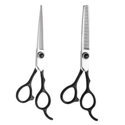 China Thinning Scissors 6 Inch Salon Black Handle Cutting Carbon Barber Hair Scissors Thinning Scissors for sale