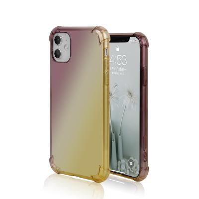 China Protect and Beauty Phone For Iphone Case Crystal Clear Colorful Reinforced Corners Tpu Phone Bumper Case For Iphone 11 for sale