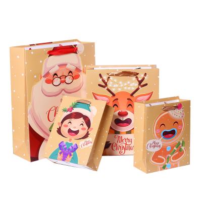 China Christmas Recyclable Hot Sale Cheap Paper Bag In Chirstmas Stock Various Packing Shopping Bag Gift Paper Bag for sale