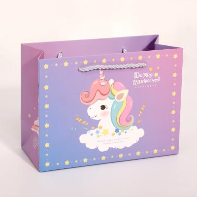 China Custom Recyclable Kids Gift Creativity Cartoon Logo Paper Bags for sale