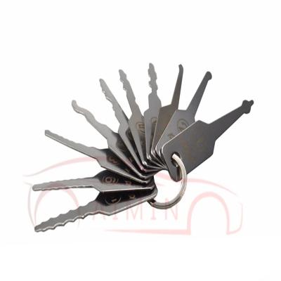 China High Quality Set 10pcs Quick Open Tool Lock Pick Jiggler Locks AML021037 Silver for sale