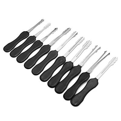 China Locksmiths Tools Equipment Locksmith Tool 16pcs Stainless Steel Car Lock High Quality Pick Set Black Training Picking Set AML021039 for sale