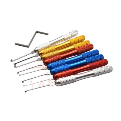 China Lock Pick Tools Aluminum Alloy Kaba 8pcs Lock Pick Set Stainless Steel Lock Pick Tools Quick Door Lock Opener for sale