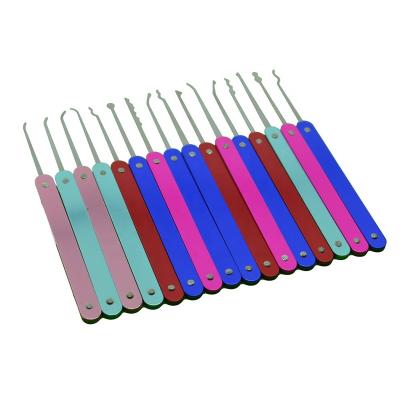 China Lockpicks High Quality 22pcs Stainless Steel Auto Lock Pick Set Locksmith Tools Color Single Hook Suit for sale