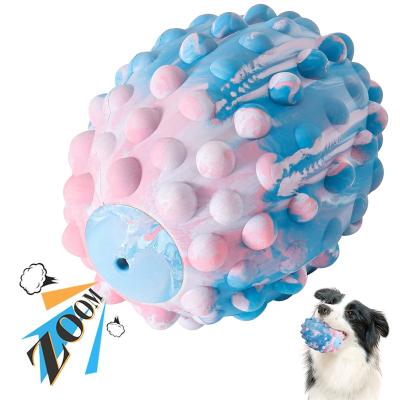 China Wholesale Natural Rubber Pet Toy Ball Wholesale Natural Rubber Pink Stocked Mixed Hard Chew Indestructible Squeaky Toy For Dog for sale