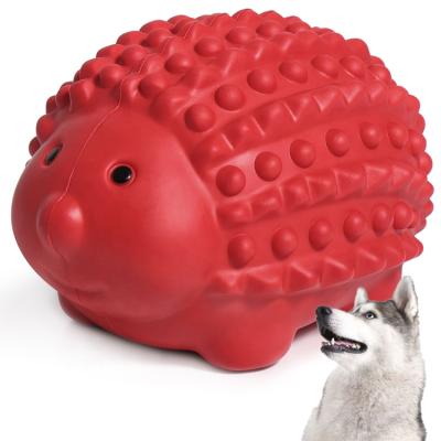 China Viable in Dog Running Chew Shape Toy Hardness Bacon Flavor Squeaky Hedgehog Interactive Pet Toys for Aggressive Chewers for sale